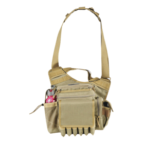 The Large Sling Pack offers a way to carry all your tactical gear and a full-sized frame pistol in a single pack.